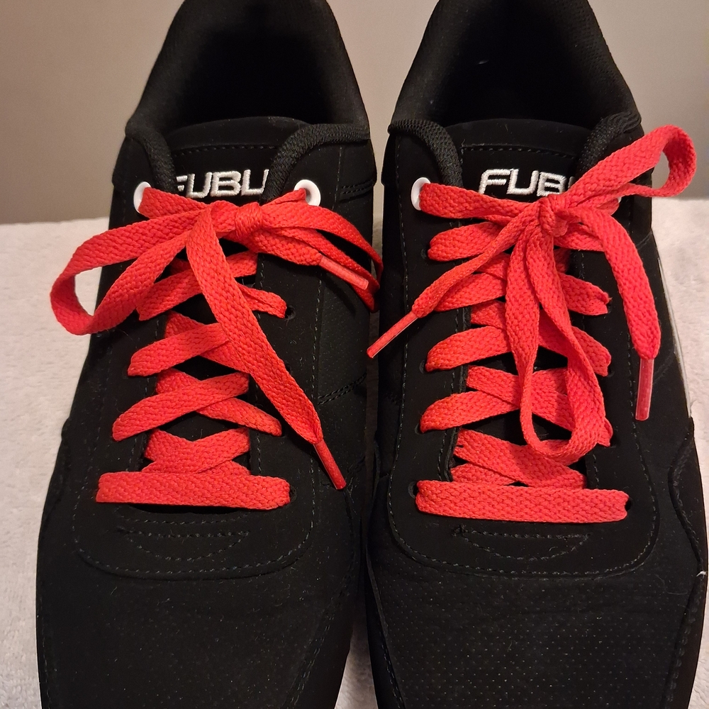 FUBU Black Sneakers with Red Laces